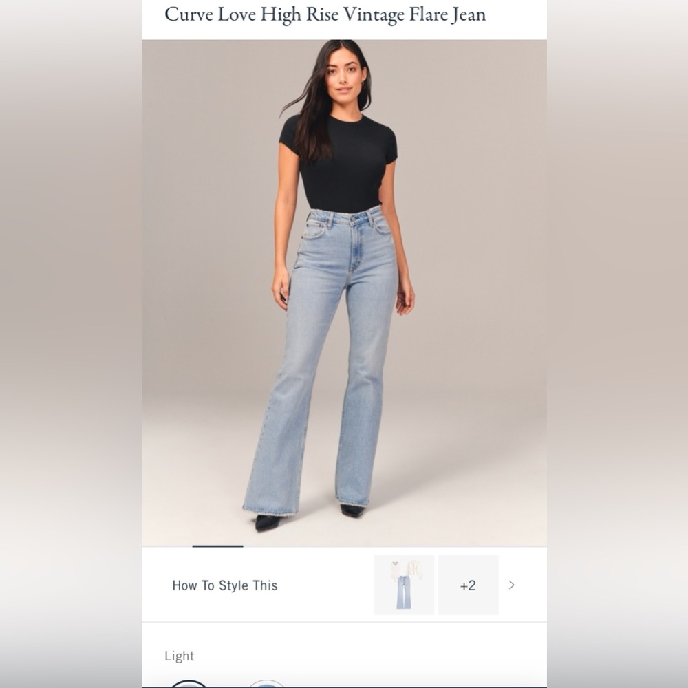A&F Curve Love High Rise Vintage Flare Jean 27L